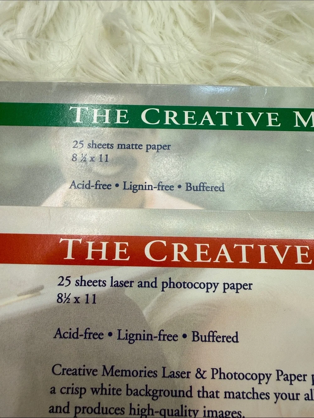 Creative Memories Green & Red Inkjet Matte and Laser Paper Packs